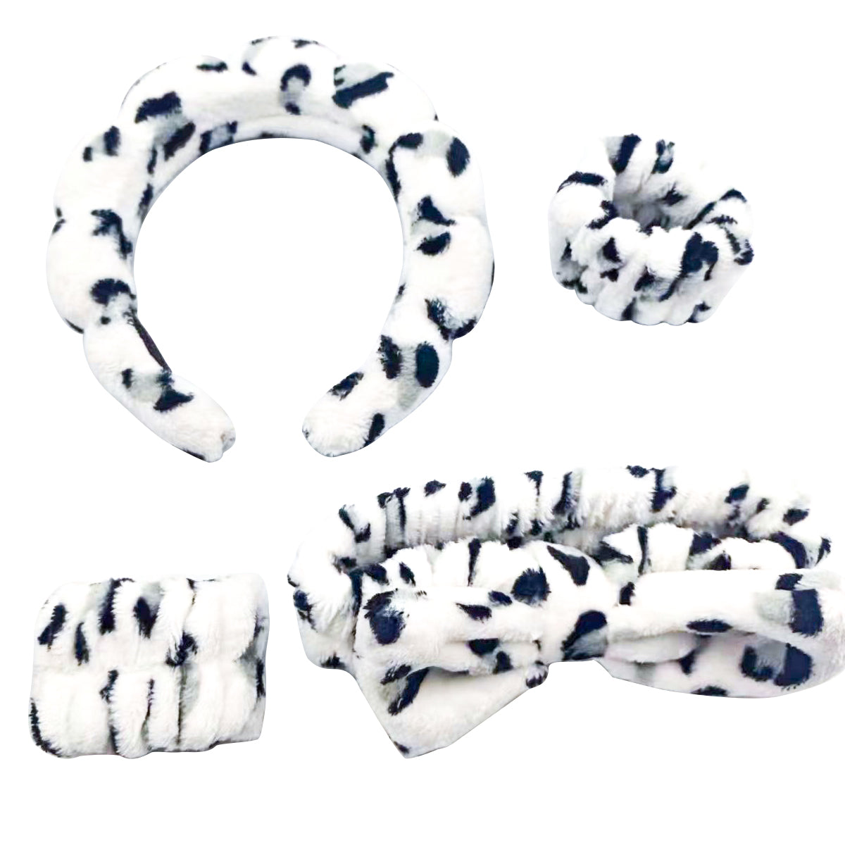 TK2024004-Head buckle bracelet headband four-piece set-Snow Leopard