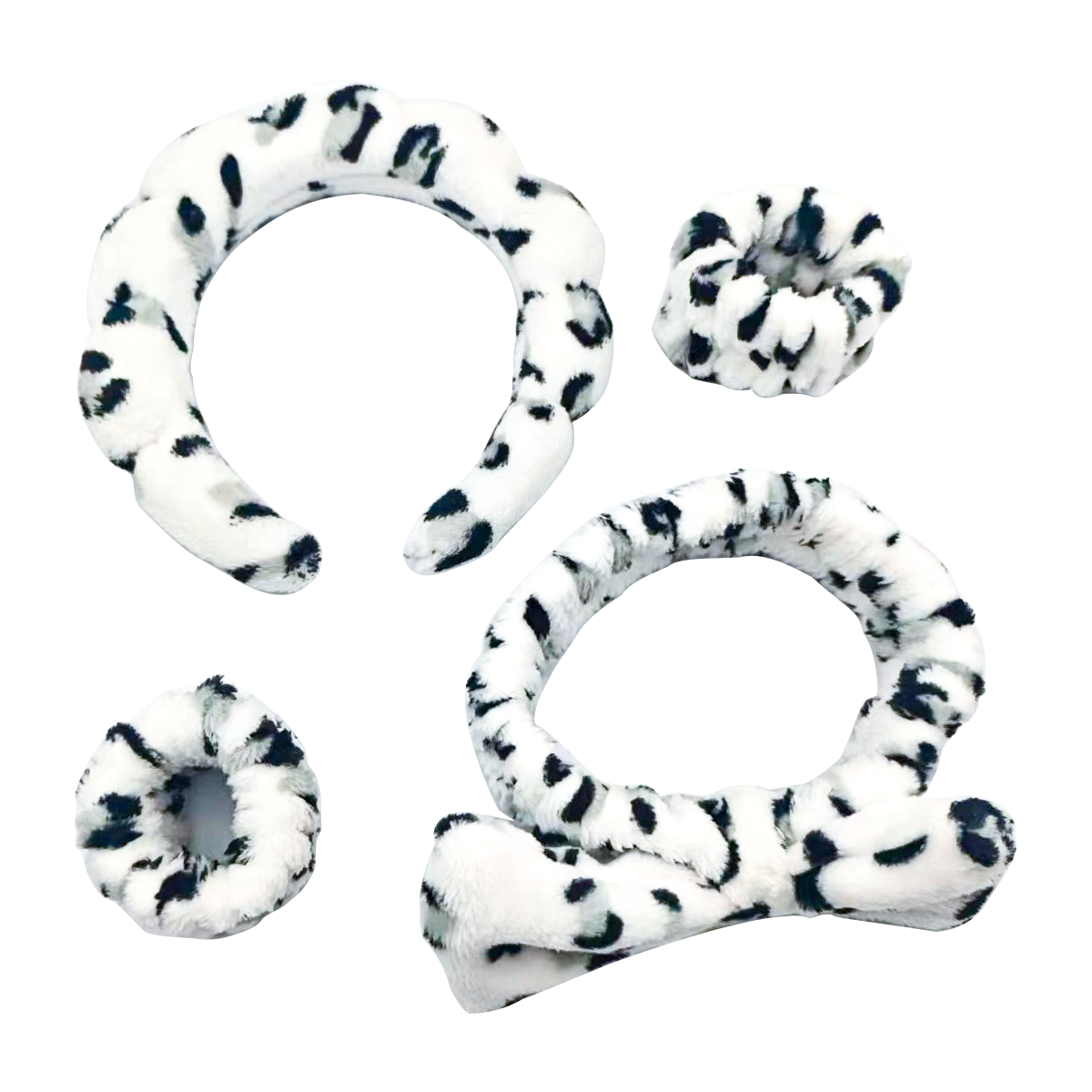 TK2024004-Head buckle bracelet headband four-piece set-Snow Leopard