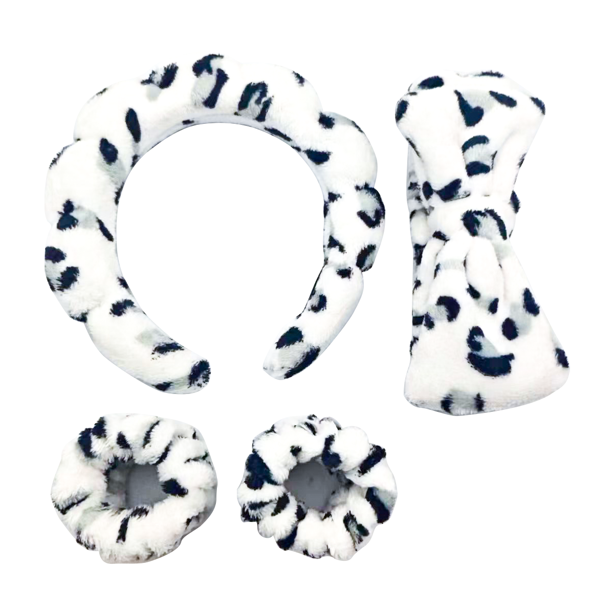 TK2024004-Head buckle bracelet headband four-piece set-Snow Leopard